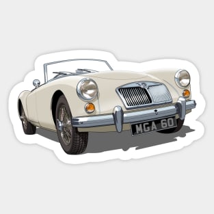 MGA in old english white Sticker